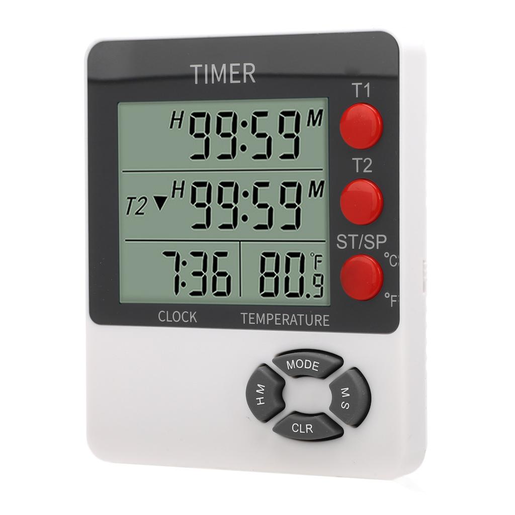 Timer Large LED Display Temperature Measurement Digital Countdown Countup Timer Clock for Cooking Exercise Baking