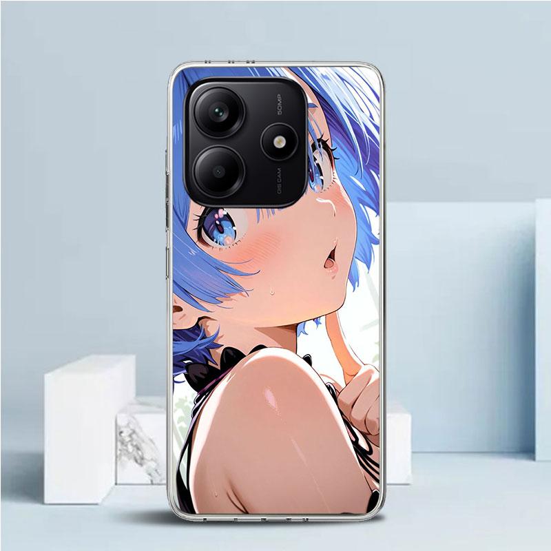 R-Rem Re Zero Anime Soft Cover for Xiaomi Redmi Note 15 14 13 12 Pro Plus Phone Case 14S 11S 11T 11E 10S 10 4G Pattern Shell Red