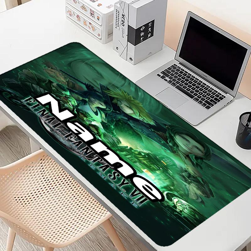 Custom Name Personalized Final Fantasy Pattern Mousepad, Laptop PC Desk Mat, Decorative Desk Mat for Home Keyboard Pad Gift