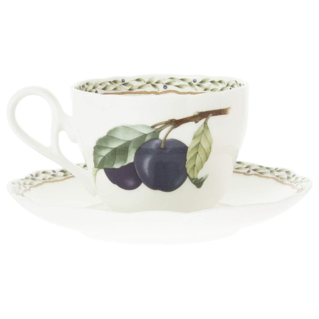 Noritake Cup Saucer Set 250cc Orchard Garden Microwave Safe 5 Bone China & (Coffee Tea) F97887/4911