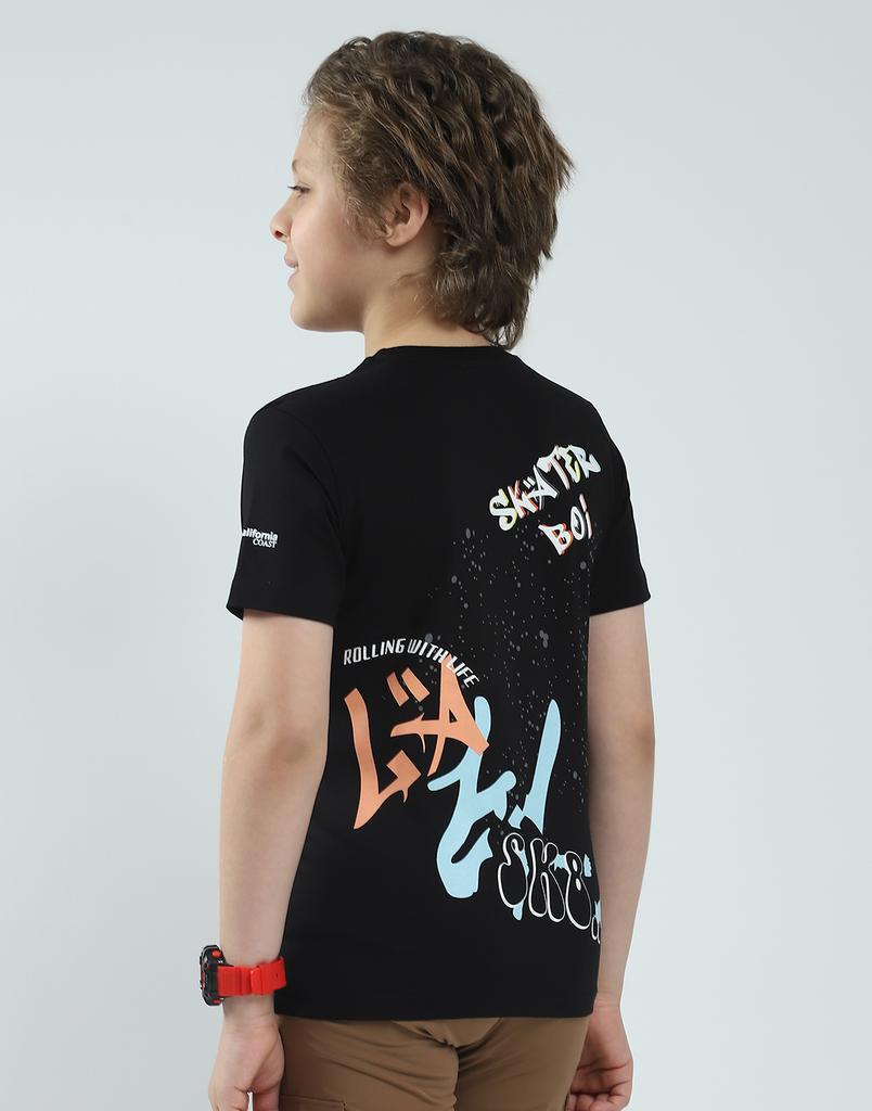 MONTE CARLO Boy's Regular Fit Printed Half Sleeve T-Shirt