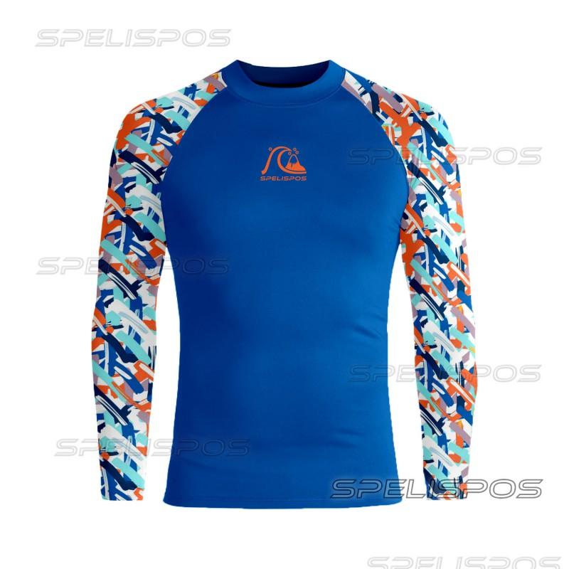 Herren UPF 50 Langarm Rash Guard Badeshirt Surfen Tauchen Strand Sonnenschutz Schnelltrocknend Sportoberteil