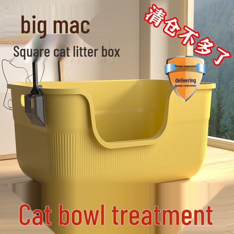 Extra Große Halboffene Anti-Tracking Katzentoilette