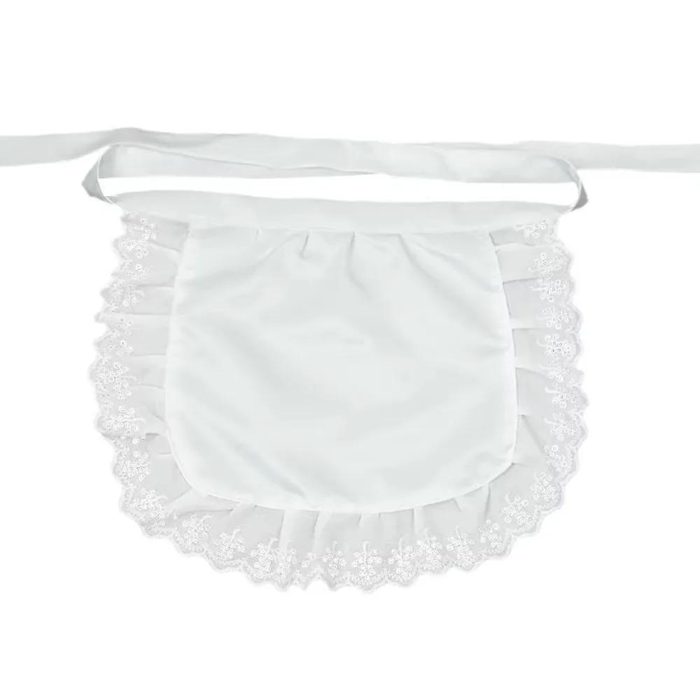 Nowy fartuszek Lolita Służka Seksowny Koronkowy Czarno-Biały Fartuszek Kuchenny Krótki Fartuszek na Talię Praca w Domu