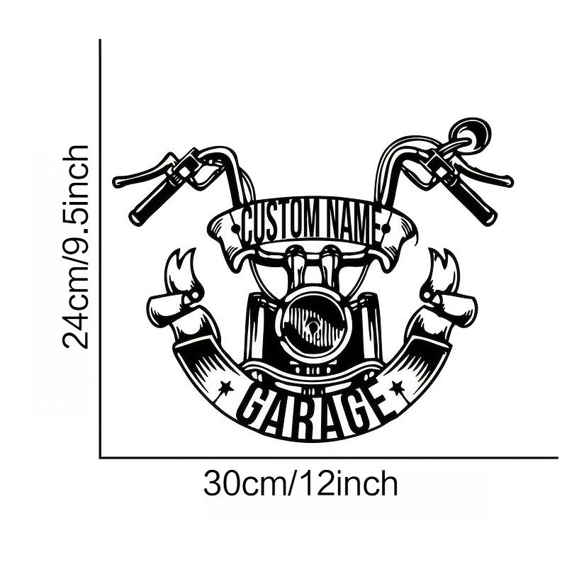 

Motorcycle Garage Decor with Custom Name/Text, for Man Cave/Workshop/Rooms Decor, Birthday/Housewarming/Easter Present for Biker 30x24cm