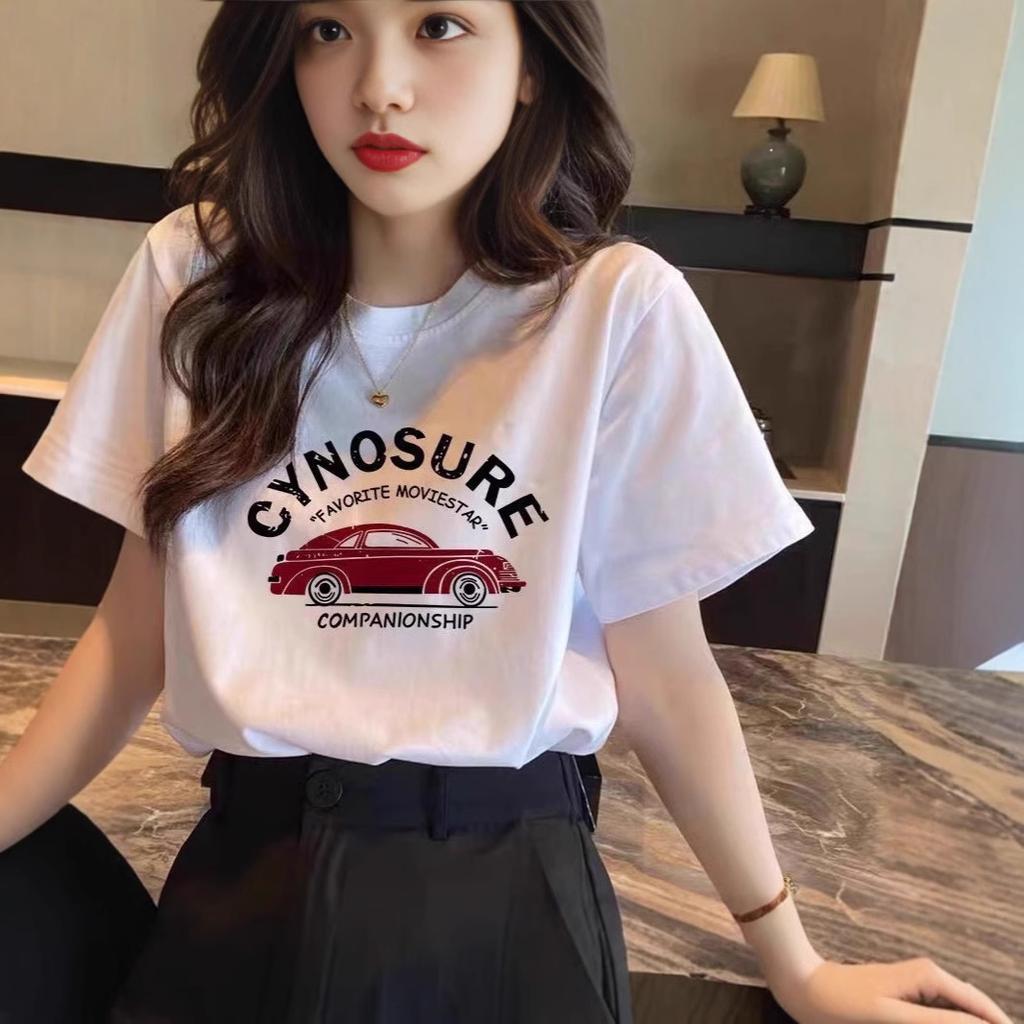 Large size fat mm women's pure cotton short-sleeved t-shirt women's spring and summer casual half-sleeved oversize loose couple top
