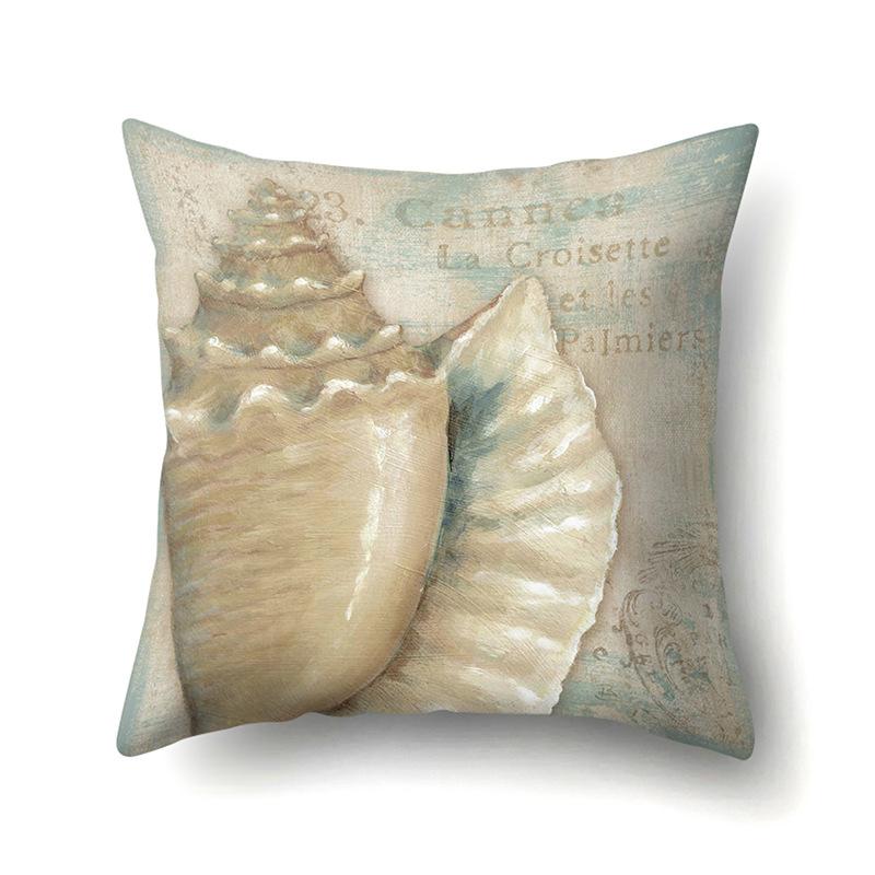 Blue Ocean Seaweed Polyester Pillow Case Car Decoration Home Print Pillow Bedside Sofa Waist Cushion Cover