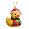 Christmas Duck Ornament Xmas Tree Hanging Duck Decoration Cute Resin Duck with Santa Hat for Home Office Holiday Party Decor