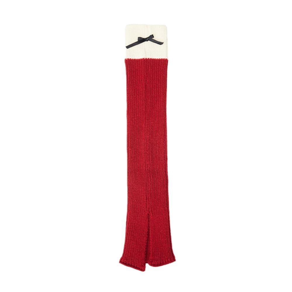 

Knit Weave Red New Year Leg Warmers Chinese New Year Zodiac Year Socks Lolita Boots Cover Soft 36/38/43cm Long Tube Sock One Size