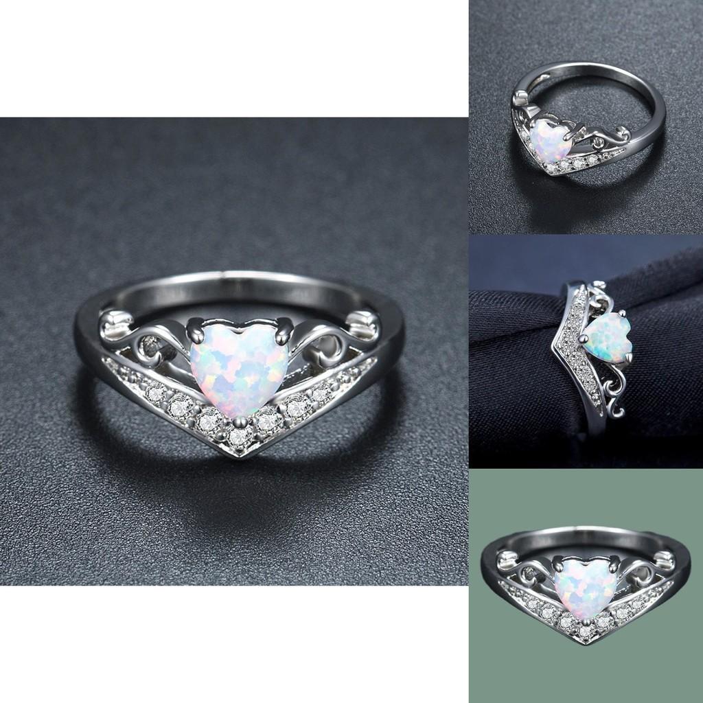 Creative European American Female Fashion Jewelry Heart-shaped Copper Ring Cy107