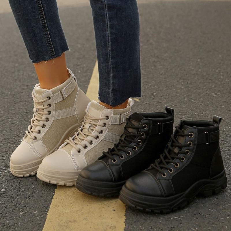 New Plus Size Women's Shoes Martin Boots Women's 2025 New Winter Platform Versatile British Style High Top