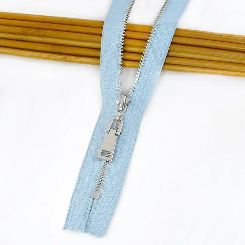5Pcs Meetee 15/18/20/25/30cm 3# Metal Zippers Close-End Auto Lock Zips for Bag Garment Zip Closure Repair Sewing Accessories
