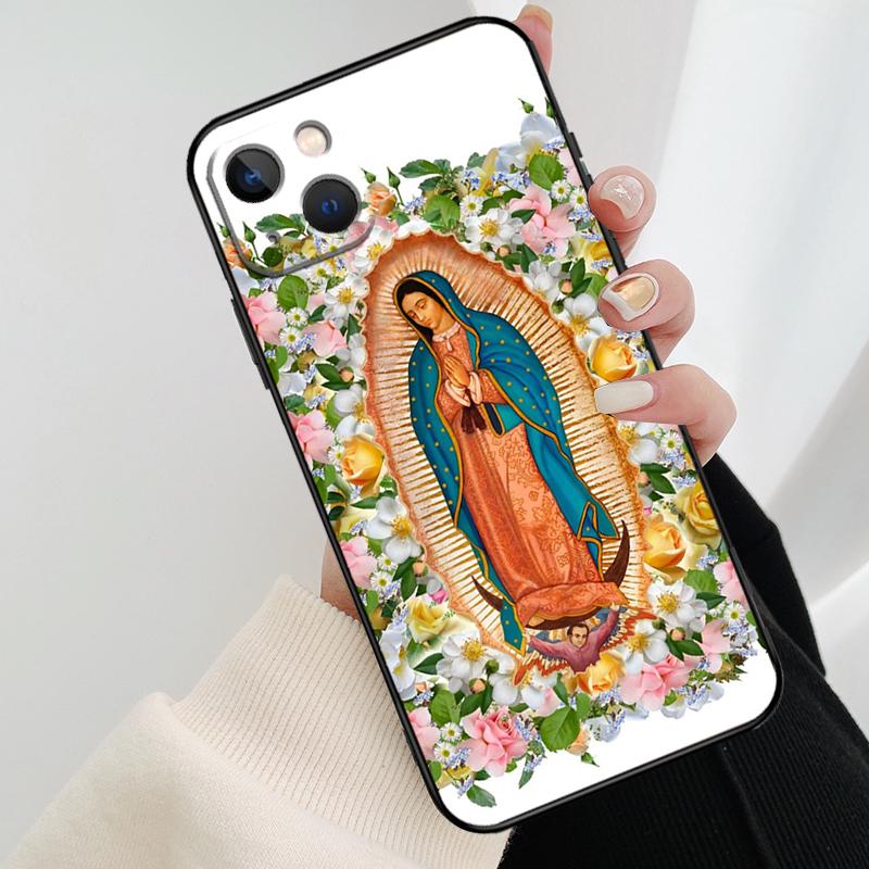 Virgen De Guadalupe Virgin Mary Phone Case For iPhone 11 12 13 14 15 16 Pro XS Max Mini Cover For iPhone X XR Plus Back Case