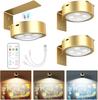 Brightown 2-Pack Picture Lights for Wall, Magnetic Art Display Picture Lights with Remote, 3 Lighting Modes Battery Operated Picture Light, Dimmable