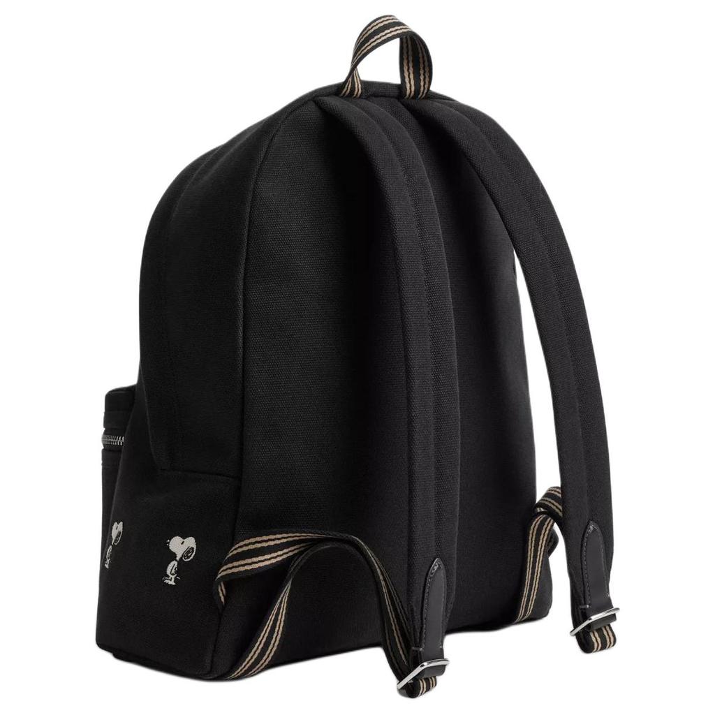 Coach X Peanuts Snoopy Collaboration Cargo 33 Brand Logo Pattern Print Canvas And Satin Large Backpack Women Backpack Black Mixed-Colors CBF69-LHBLC