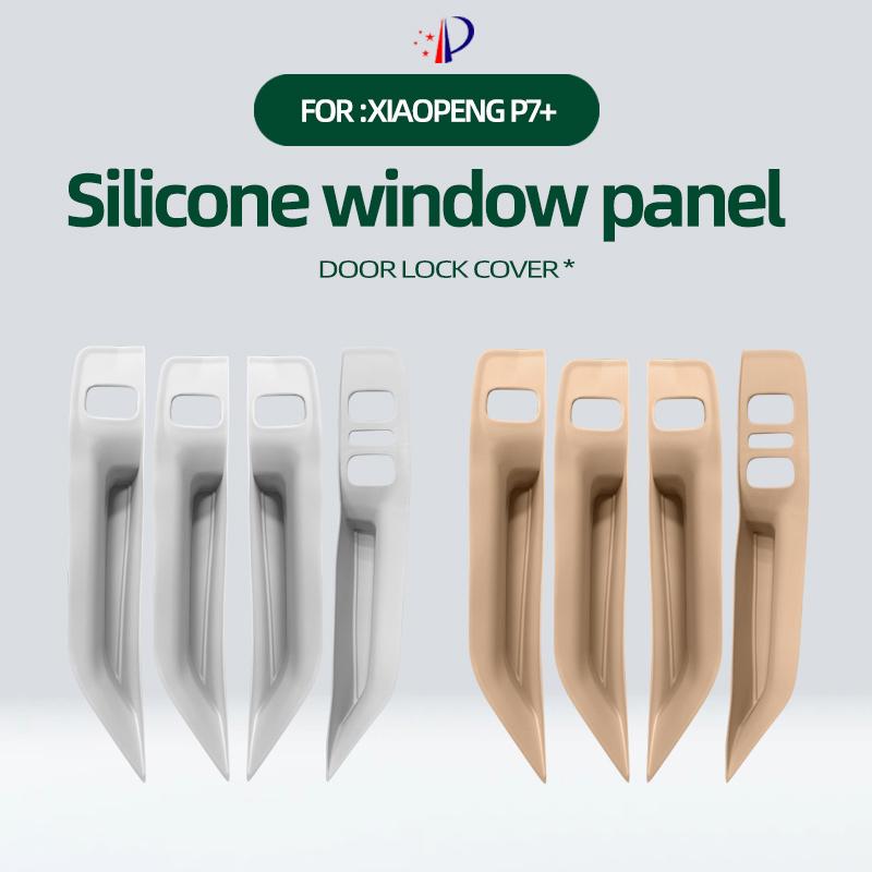 For XPENG P7 Xiaopeng P7+ Silicone Door Handle Storage Box Lifting Window Panel Protective Cover Interior Modification Accessory