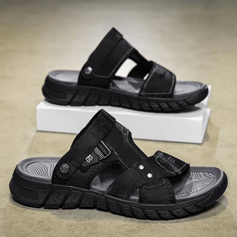 

Men s Outdoor Mesh Beach Shoes Summer Youth Breathable Non Slip Soft Sole Casual Sandals Fashion Dual-purpose Driving Slippers 38