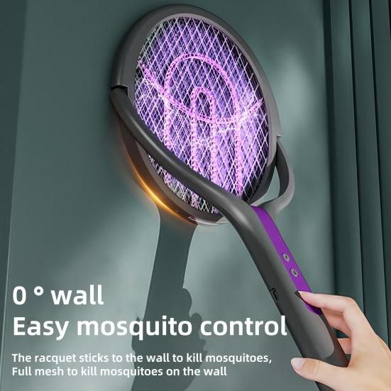 Electric Mosquito Swatter Folding Design 3500V Powerful Shock Rechargeable Battery USB Type-C Charging