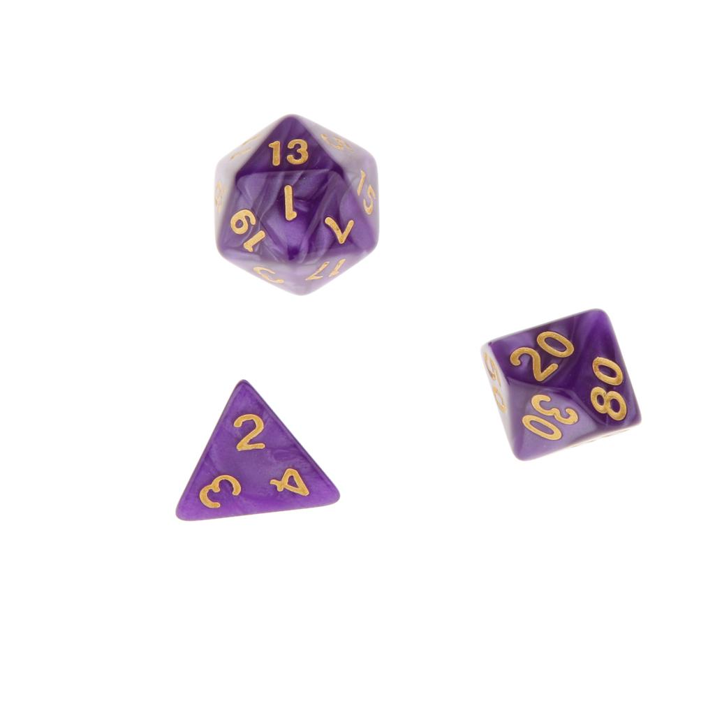 6 Colors Lot Of 7pcs Acrylic Dices Card Board Game Props Multi Sided Set