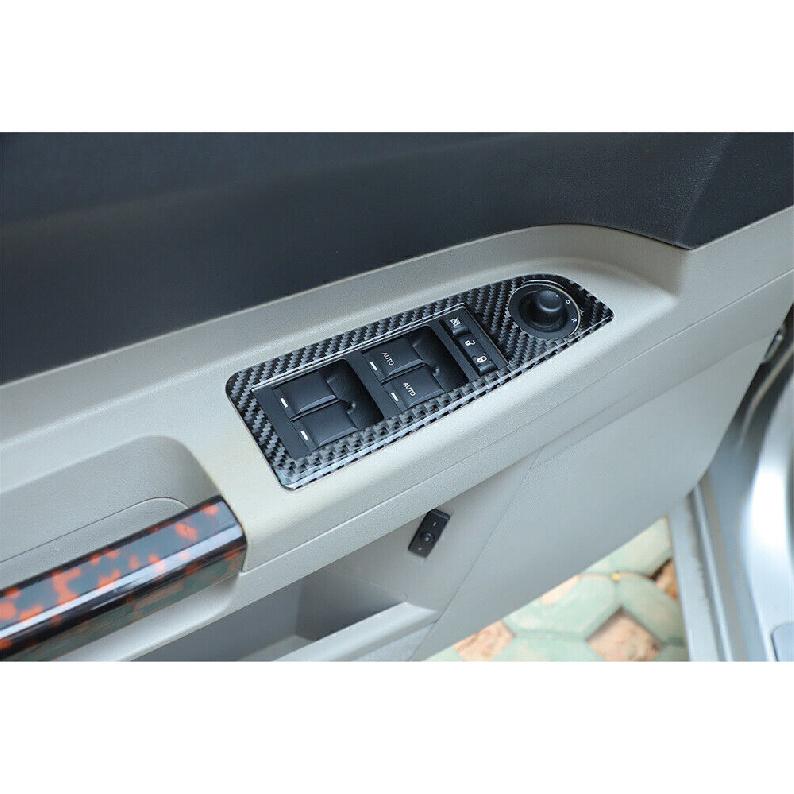 4Pcs Carbon Fiber Window Lift Switch Cover Trim For Chrysler 300 300C 2004-2009