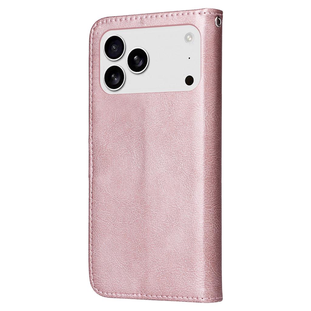 For iPhone 17 Pro Max Case 2 in 1 Detachable Magnetic Leather Wallet Mobile Cover with Strap