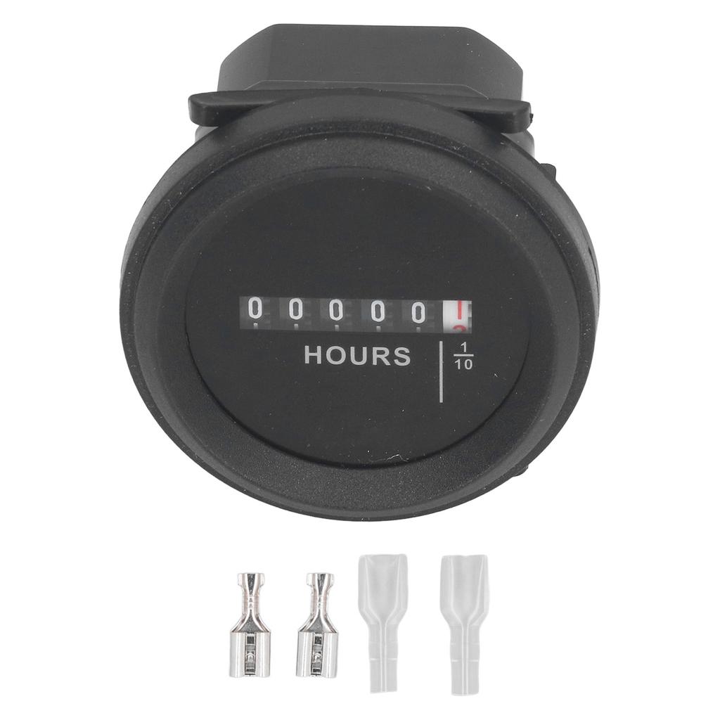 Round Hour Meter High Accuracy Quartz Mechanical Hour Meter for Engine Generator 6‑80VAC DC
