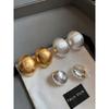 Heavy Industry Exaggerated Personality Brushed Silver Metal Large Ear Studs Earrings Women Light Luxury High-Grade Unique Temperament Earrings