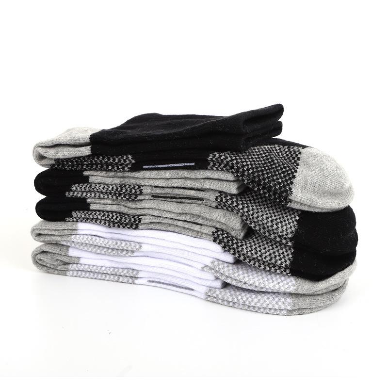 Men's Spring and Autumn Thin Leisure Outdoor Breathable Sweat Absorption Waist Non Slip Basketball Running Drum Cotton Socks