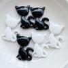 10 Stück Neue Niedliche Cartoon Schwarze Katze, Weiße Katze Serie Flache Rückseite Harz Scrapbooking DIY Schmuck Haarnadel Basteldekoration Zubehör