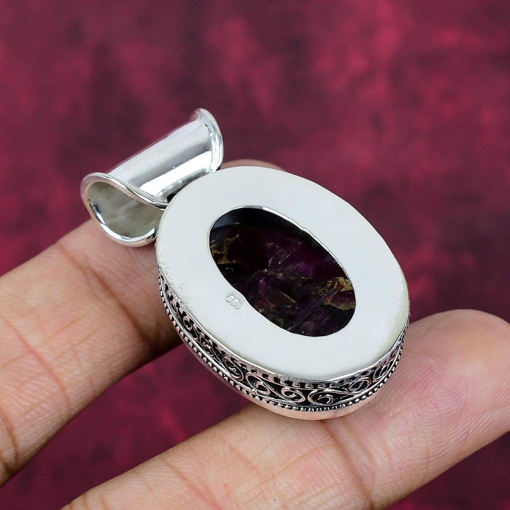 Copper Tourmaline Handmade Gemstone Pendant, 925 Solid Sterling Silver Pendant Antique Jewelry, Love Forever Gift