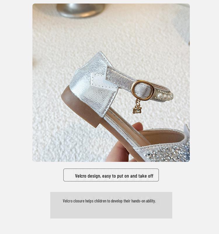 Chaussures de Princesse Strassées: Sandales de danse à nœud pour filles Printemps/Automne 2026