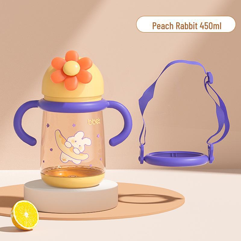 Dual-Purpose Baby Elephant Water and Milk Cup with Straw for 6+ Months