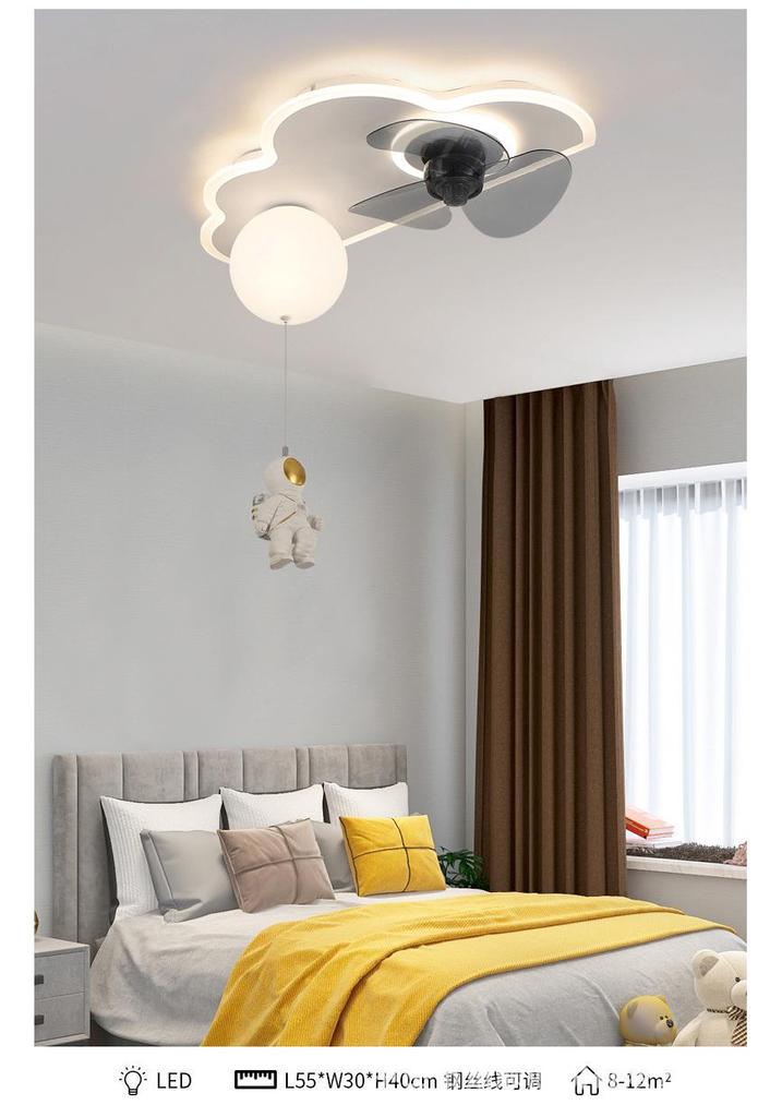 Ultra-Thin Modern Ceiling Fan Chandelier with Light for Living Room & Bedroom