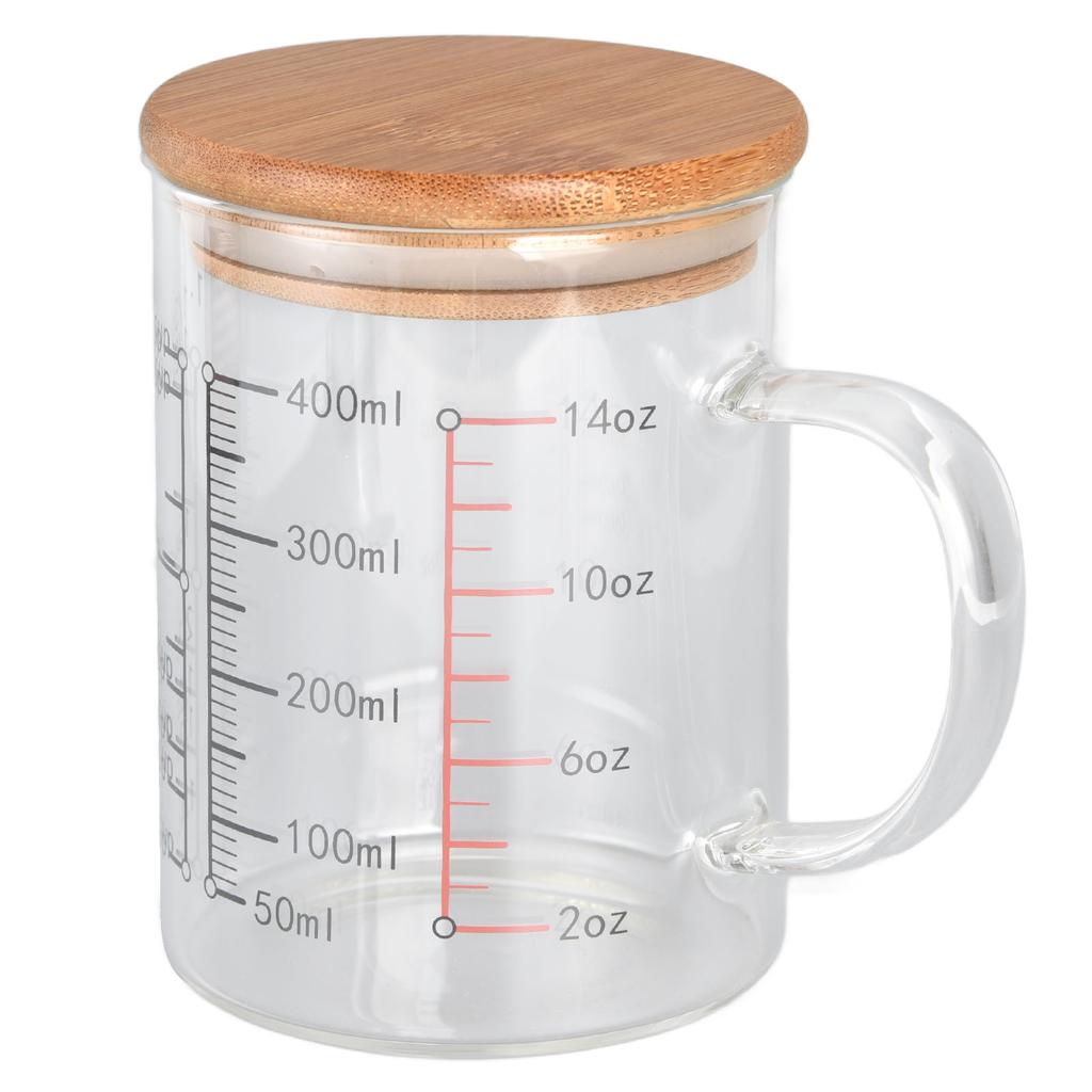 Glassmålekopp V-formet dyse Klarskala Komfortabelt grep Borosilikatglass kaffekopper