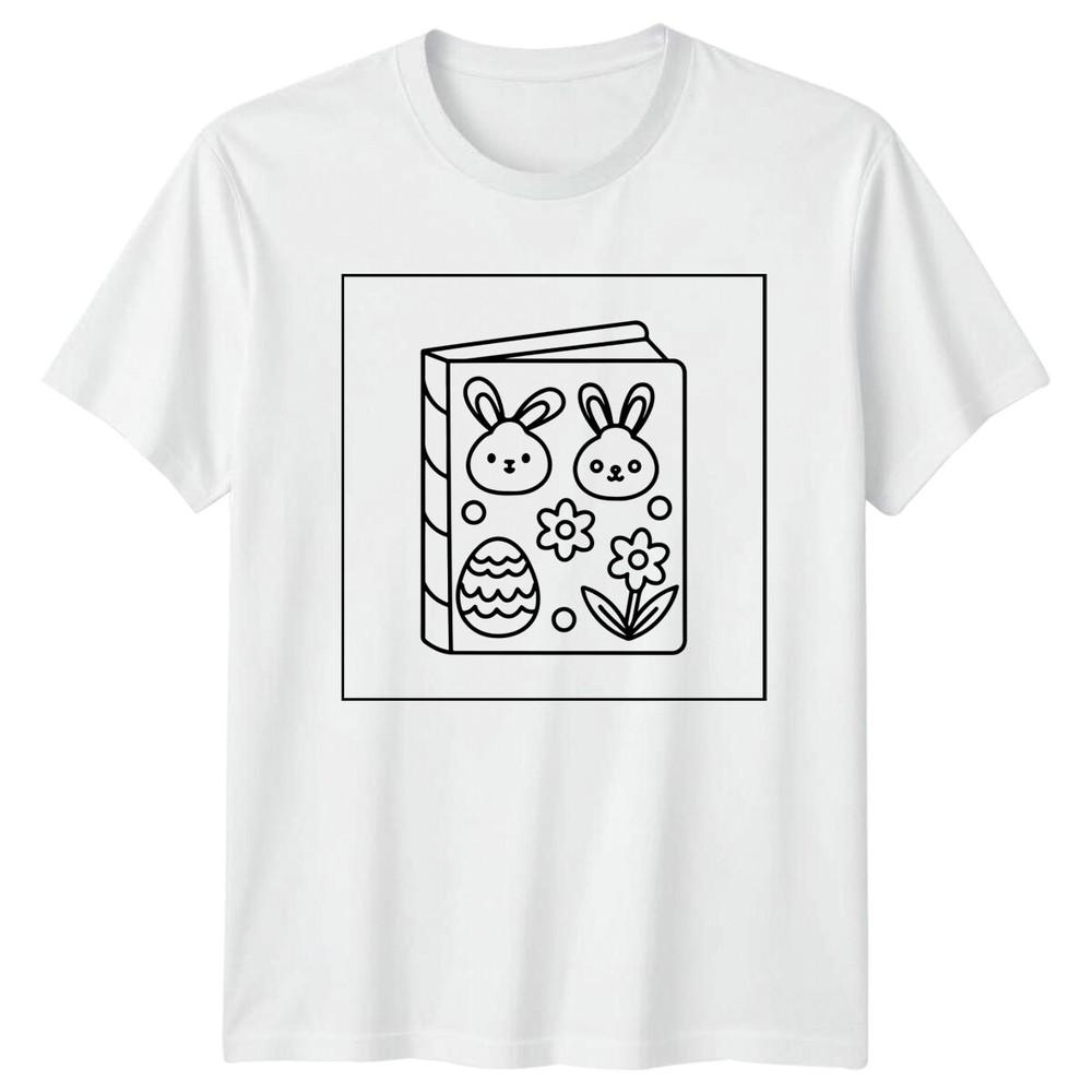 Easter Coloring Book Bunnies Holiday Unisexs TShirt Unisexs Tee Graphic S