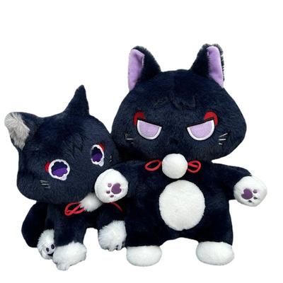 Black Scaramouche Cat Game Genshin Impact Fluffy Wanderer Pet Plush Toys Cosplay Doll Soft Stuffed Pillow Gift For Kids