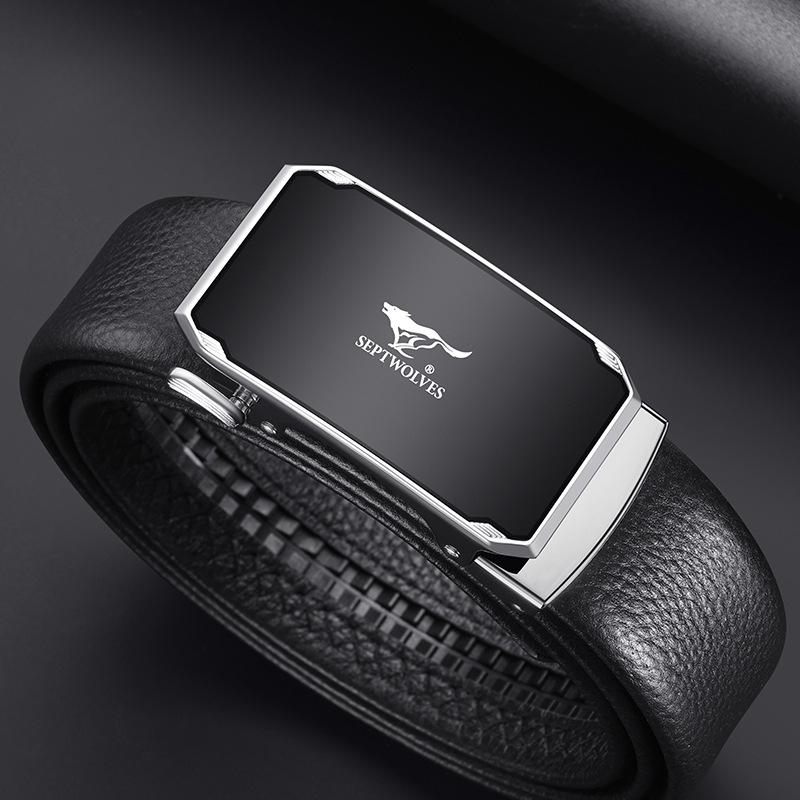 Belts for Men's Business Automatic Buckle Belt Head Layer Cowhide Belt Gift Versatile Belt