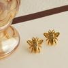 High-End Französische Retro 18K Gold Bienenohrringe – Edelstahl, Nischen-Design
