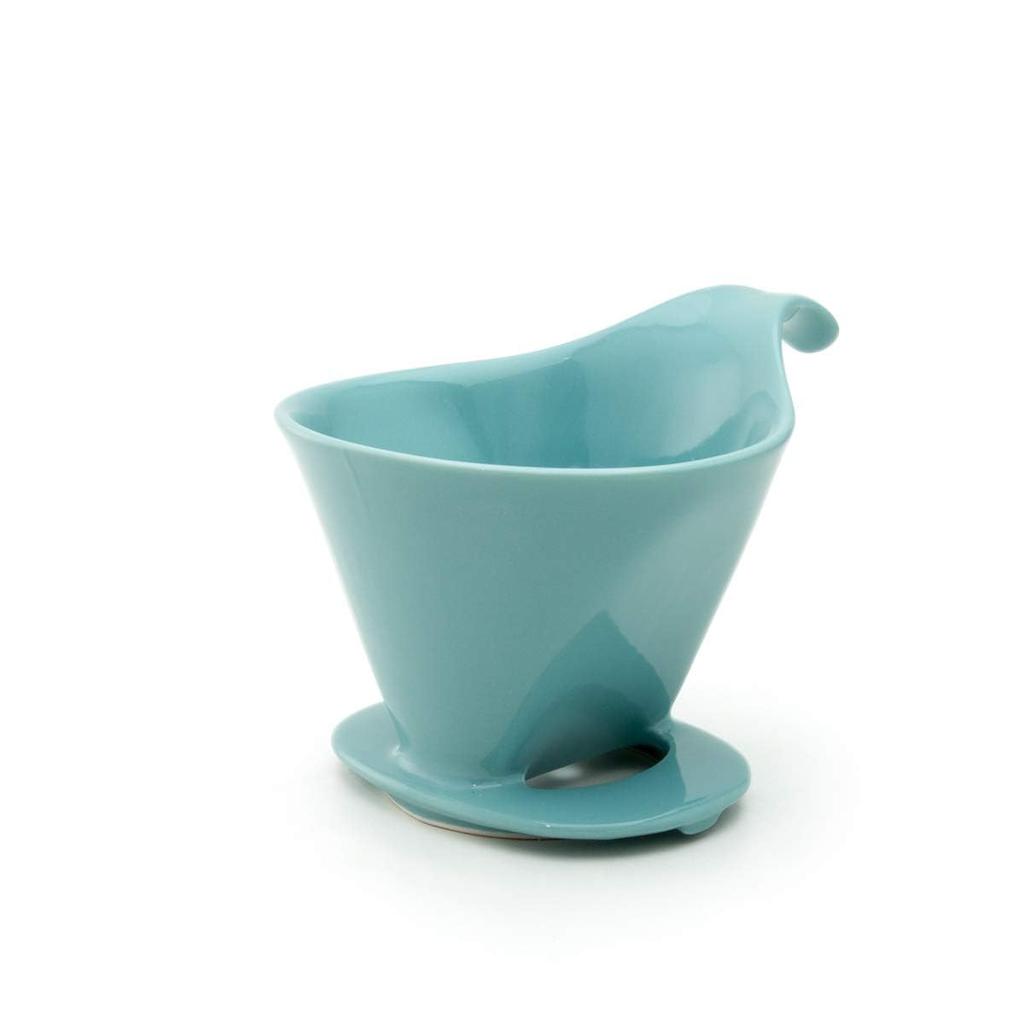 Bee House Ceramic Coffee Drip Cone Blue Dripper, Large, Extractor,