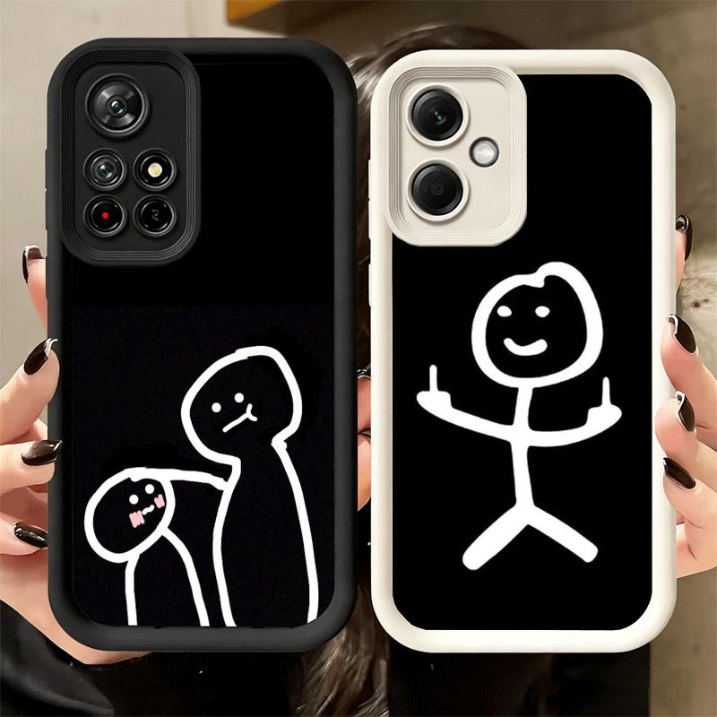 Phone Case for Xiaomi Redmi Note 15 14 13 Pro Plus Funny Stickman Matchman Shell 12S 11 11S 11T 5G 14S Soft Silicone Funda