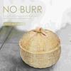 Wicker Bamboo Storage Basket Rubbish Bin with Lid for Food Round Baskets Weaving Kitchen