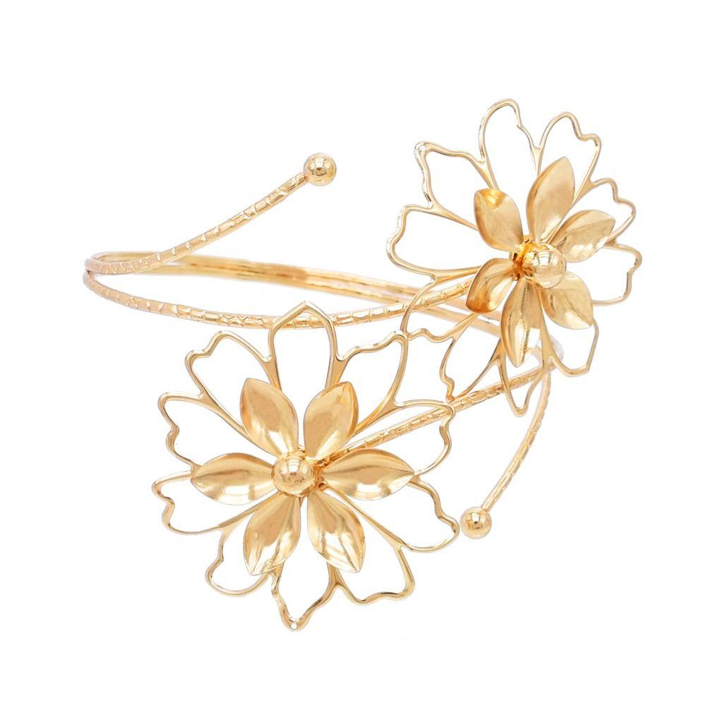Floral Flower Bracelet Adjustable Armband Exquisite Arm Ring Girls