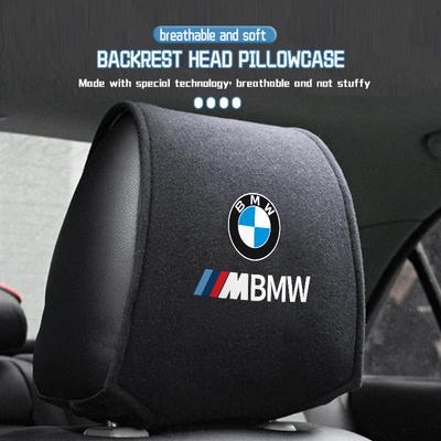 Car Logo Seat Headrest Cover Suede Perforated Pillowcase Pad For BMW M Sport M2 M3 M4 M5 M6 E46 E90 E60 F10 F20 E87 X3 X6 Ulbn07 Bzlk8