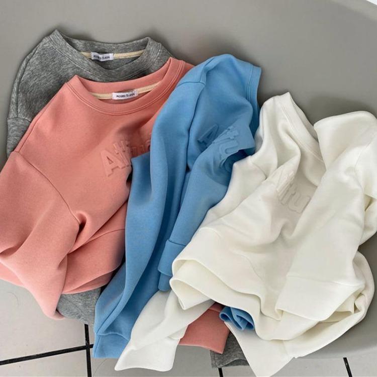 High Waist Women Sweatshirt Short Long Sleeve Solid Color Top