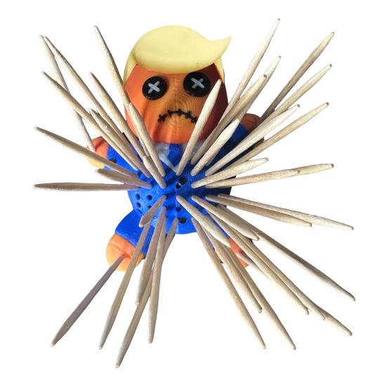 Voodoo Doll Gag Gift 3D Printed Voodoo Doll Figurine with Pins Desk Ornament Stress Relief Toy Prank Gift for Men Women