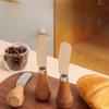 Stainless Steel Butter Cutter Cheese Jam Spreaders Wipe Cream Cutter Utensil Multifunction BreadKnife Vertical Wooden Handle