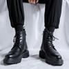 Boots For Men Brogues Leather Shoes Fashion Motorcycle Ankle Military Boots For Men Winter Boots Man Shoes Lace-Up Botas Hombre