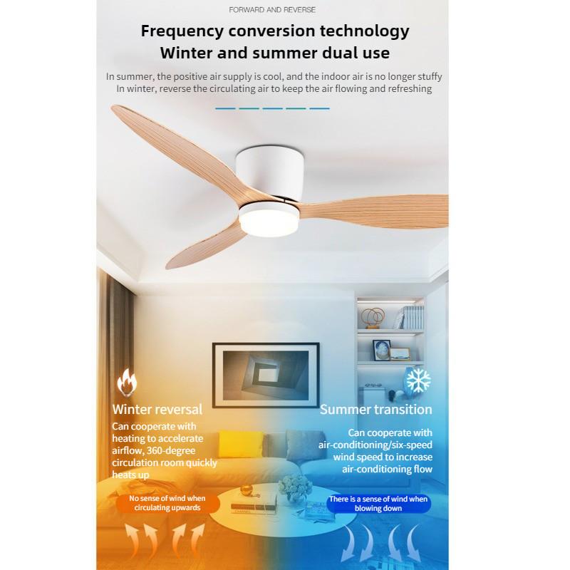 42"/52" Household Electric Ceiling Fan Light New Inverter Ceiling Fan Lamp Bedroom LED Lighting Ceiling Fan