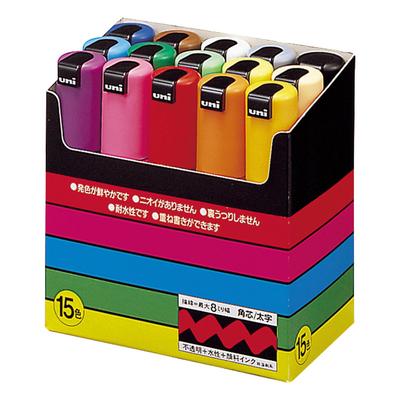 Mitsubishi Pencil Pen Posca Thick Square Tip 15 Colors PC8K15C Water-based