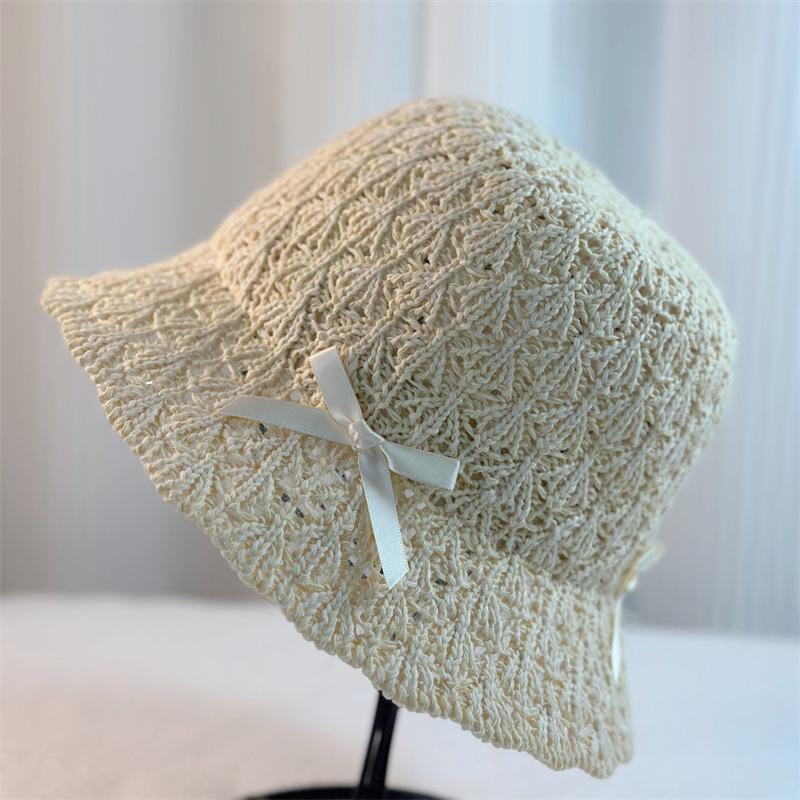 

Милая шляпа-ведро Bow Girl для весенних и летних путешествий на море, солнцезащитная шляпа для бассейна ONE SIZE бежевый